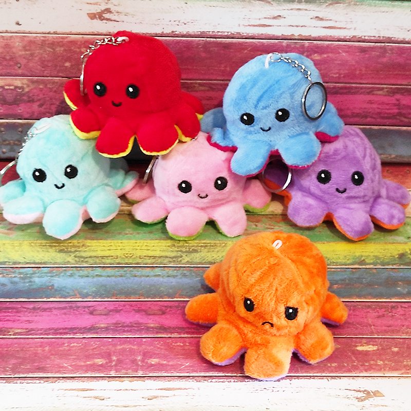 mini reversible octopus keychain