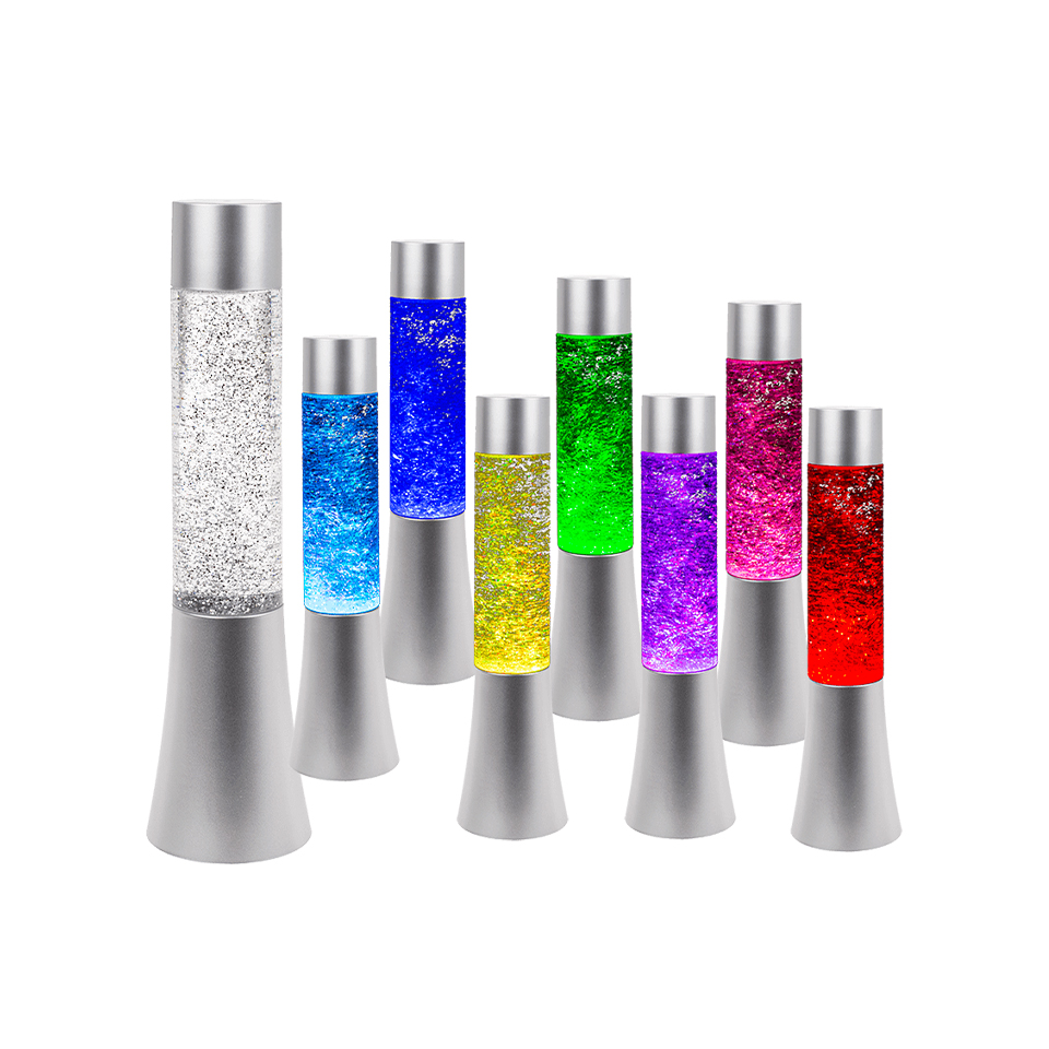 Glitter lamp with colour changing LED ca. 34 cm plastic for 3