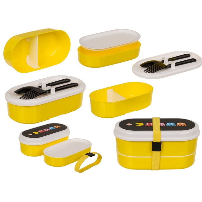 Pac-Man - Bento Box Lunch Box with Fork Spoon 